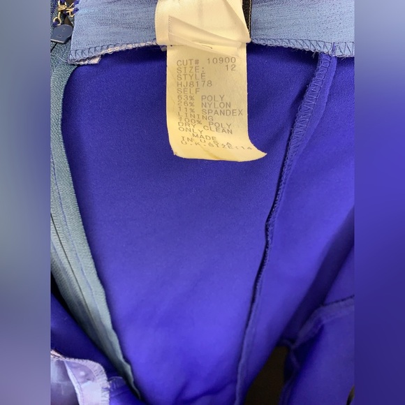 Womens NWT Vintage Tadashi Shoji Blue Sheen Gypsy V-Neck Short Sleeve Top Sz 12 - Picture 5 of 5